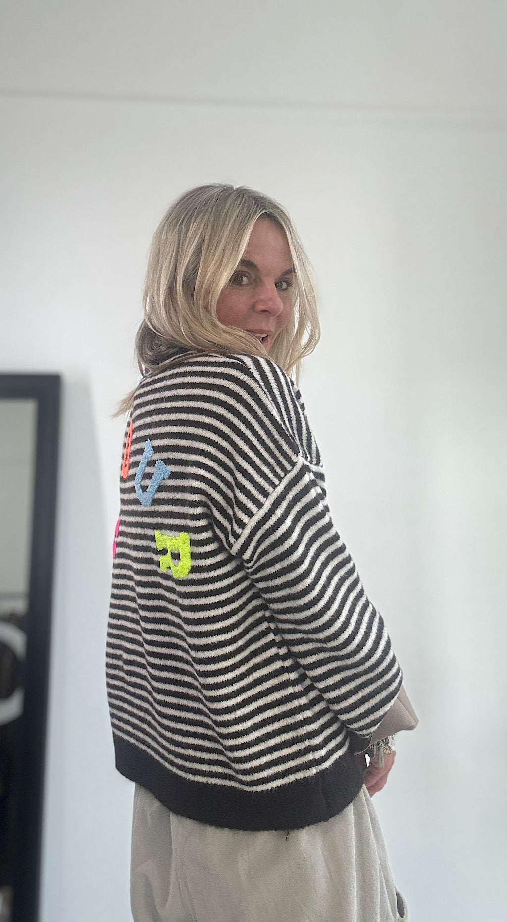 Amour Stripe Soft Knit - choc/cream