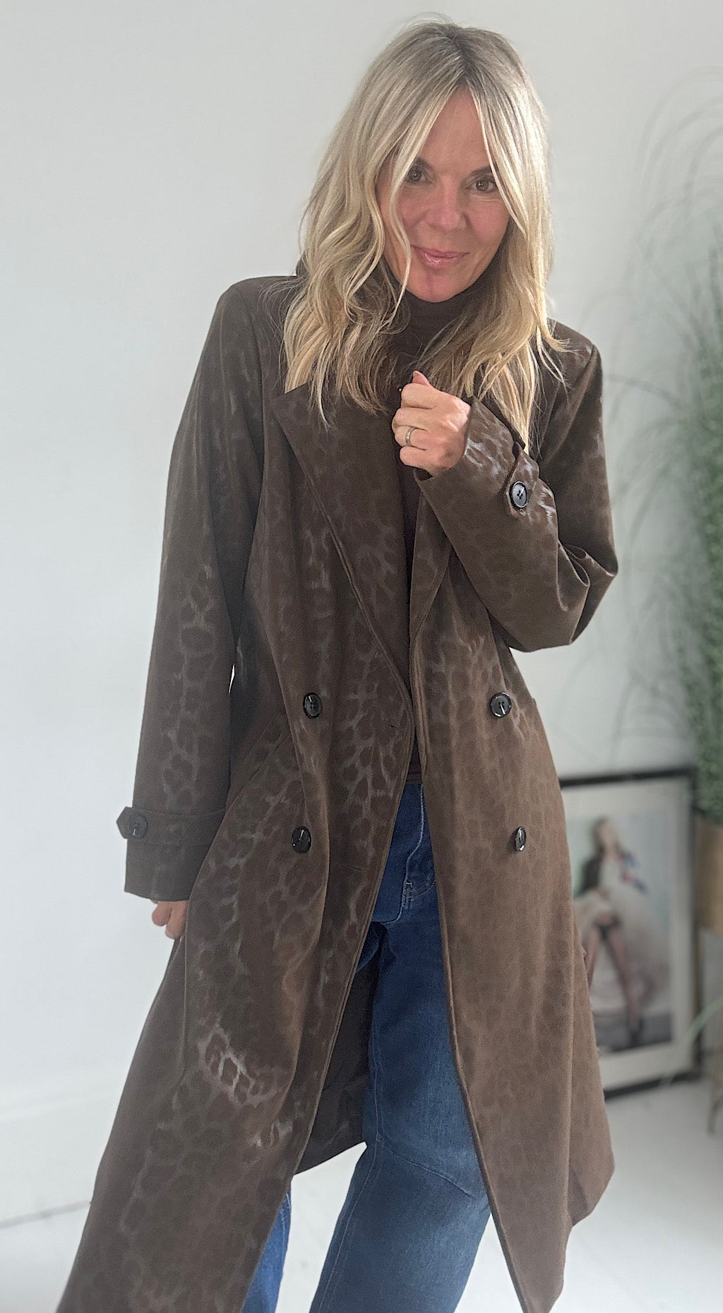 Trench Coat - chocolate leopard