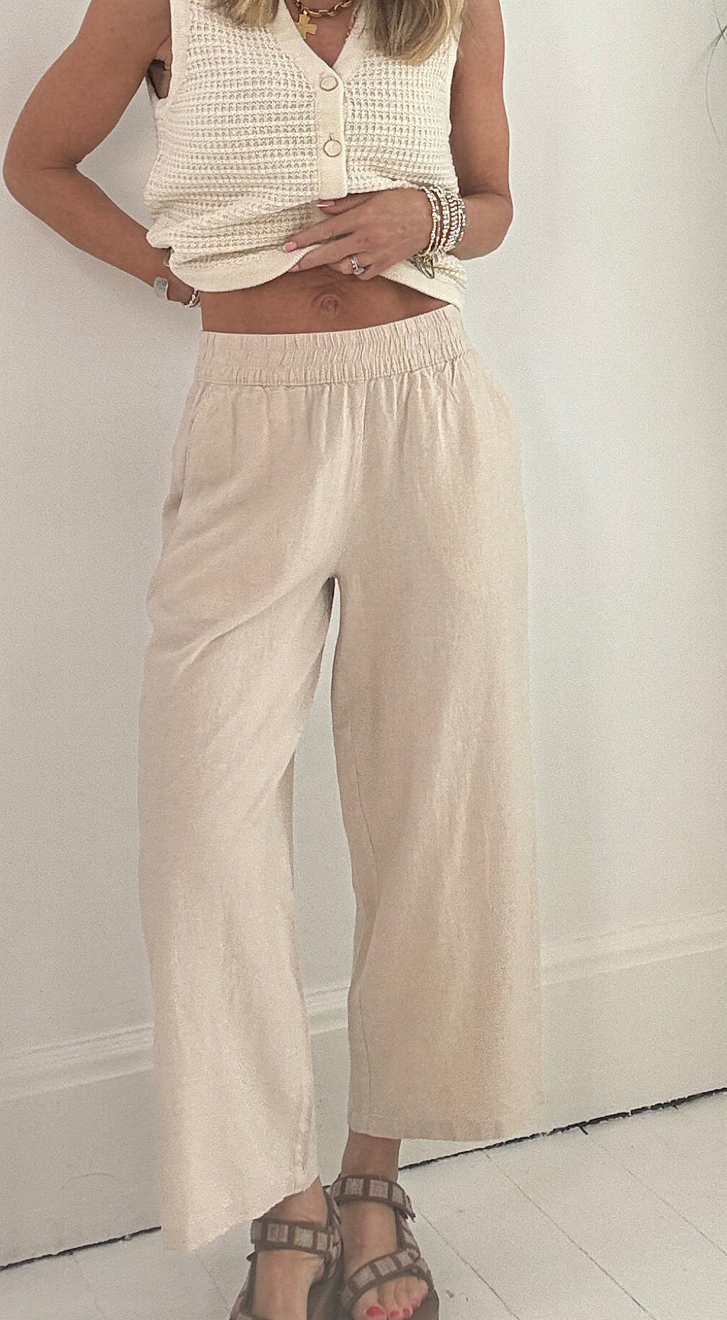 Falakka Crop Pant - stone