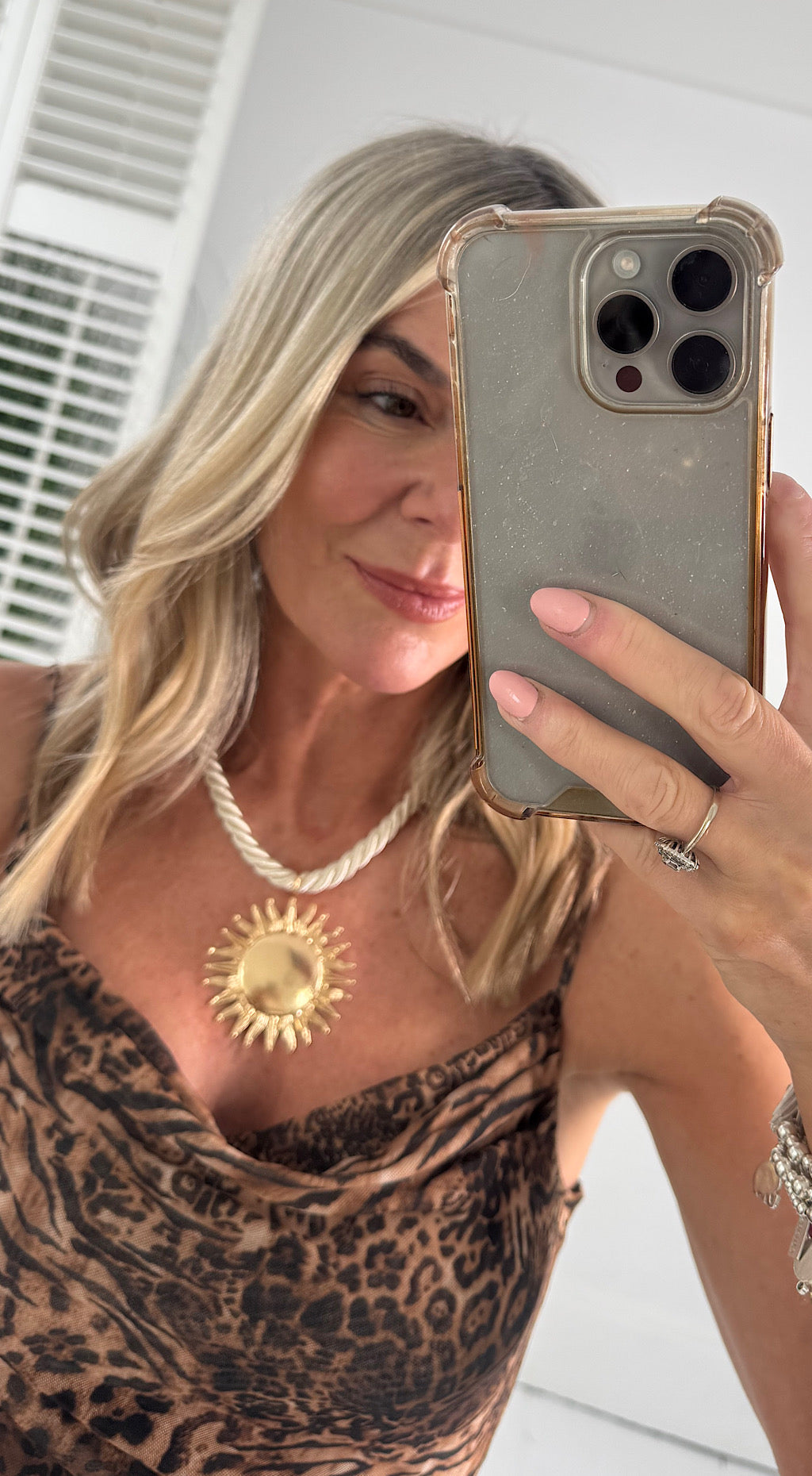 Rope and sun necklace