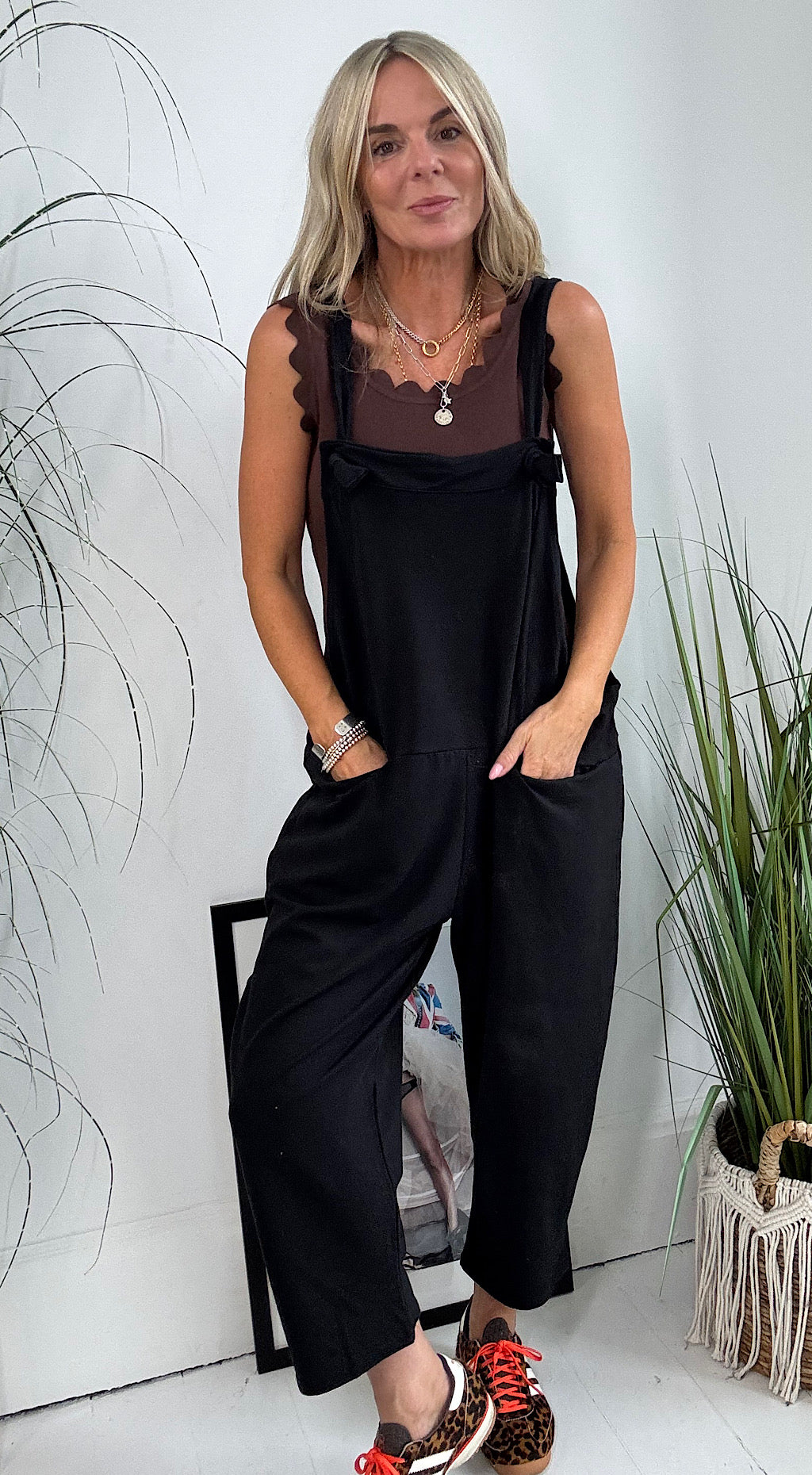 Sweatshirt Dungarees - Black