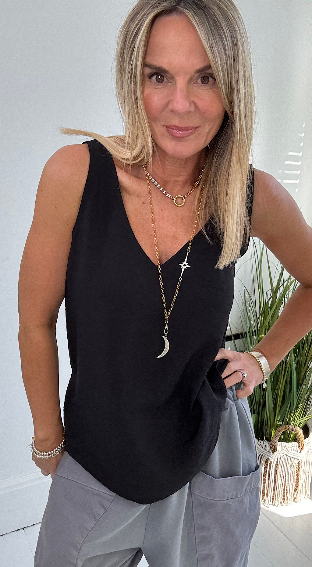 Hailey Vest Top Black