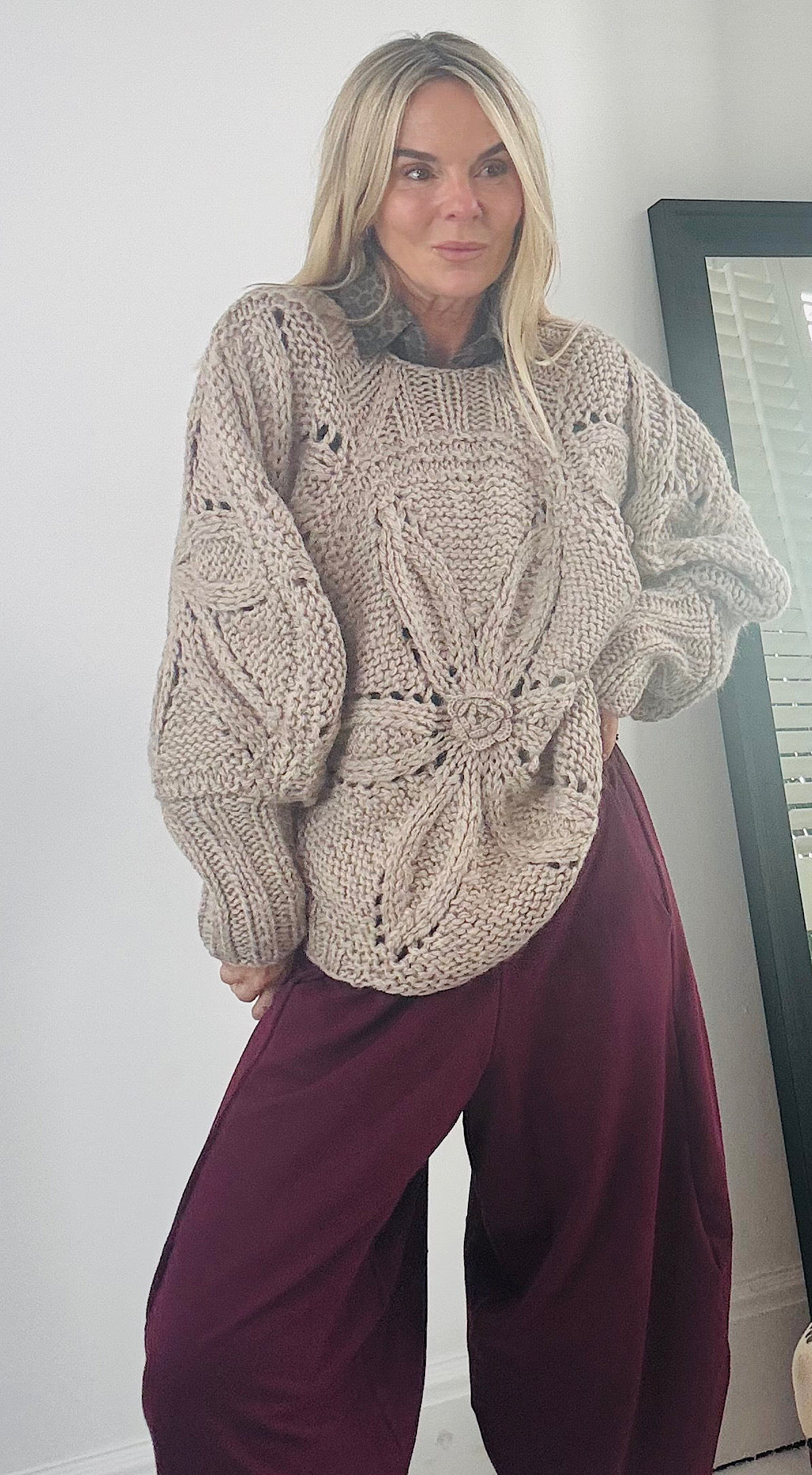 Handmade knit mocha