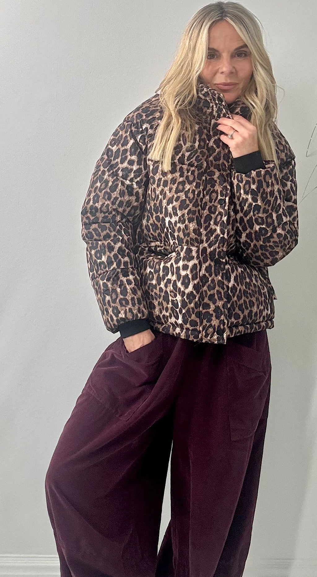 Leopard Puffa Coat