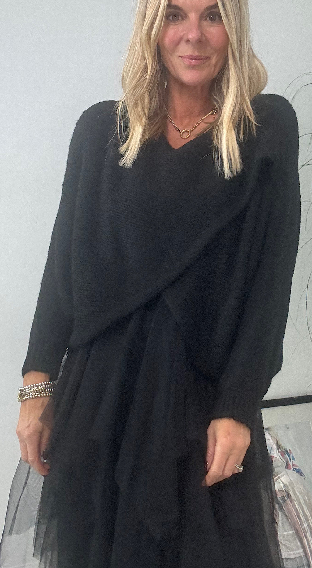 Tulle Jumper Dress Black