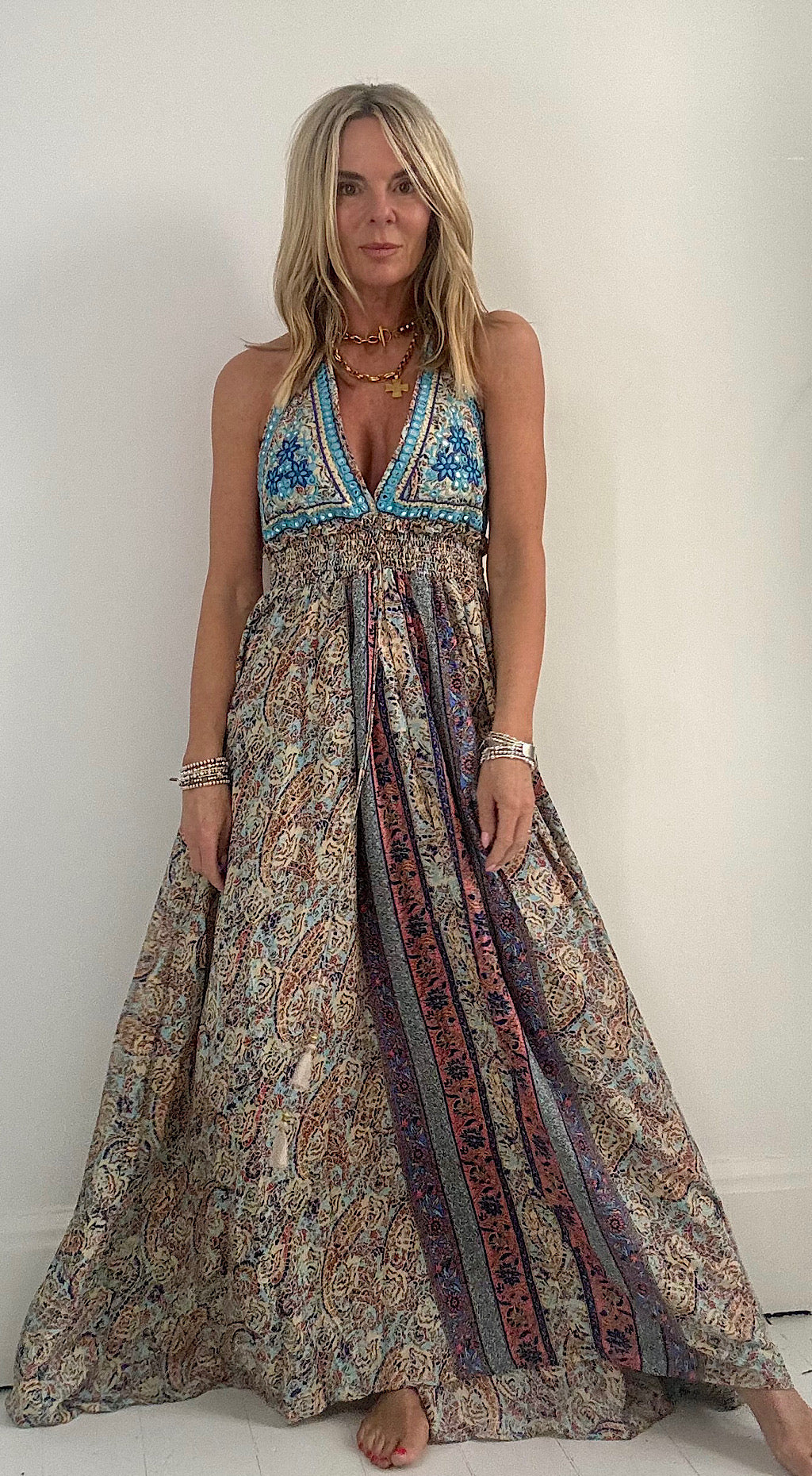 Lena Beach Dress - blue mix