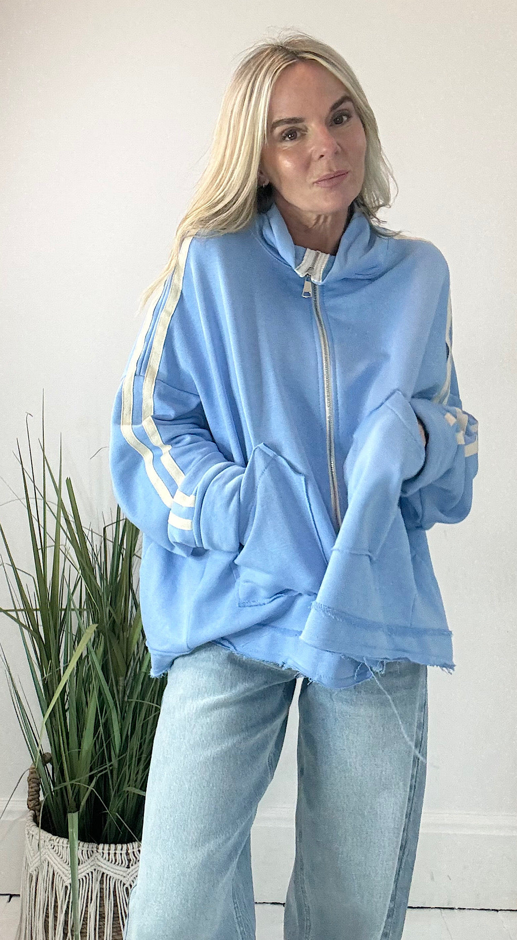 Zip up Sweat Top - blue