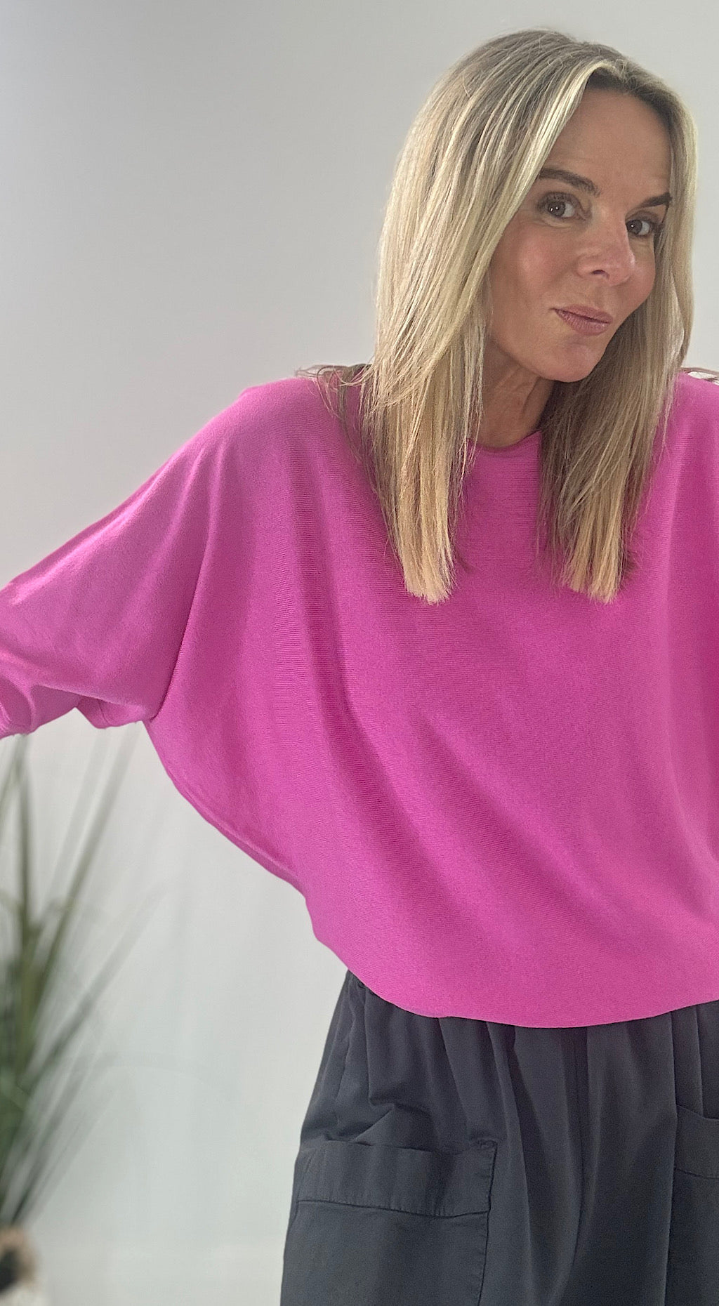 Morla Batwing Spring Knit - pink