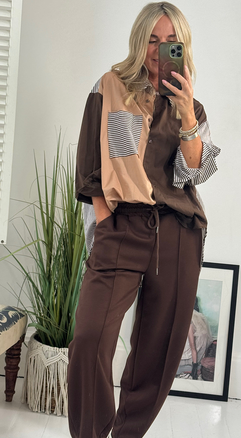 Block Colour/Striped Shirt