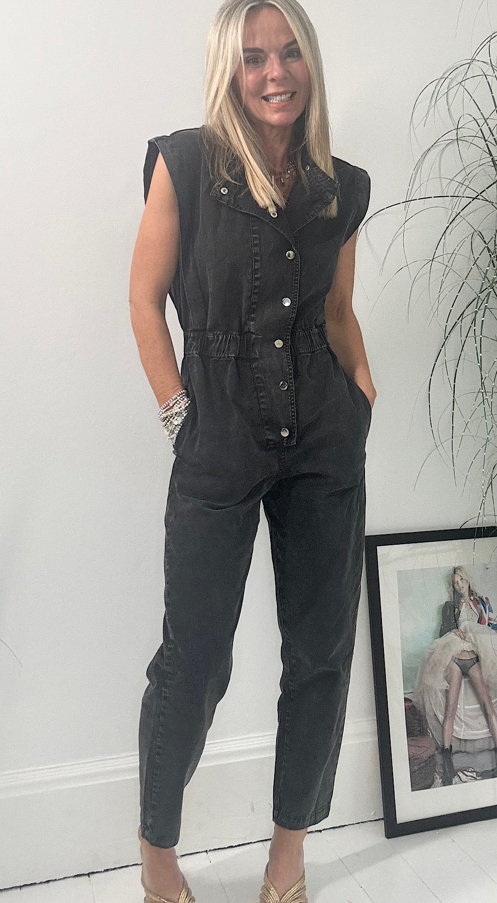Ciminy Denim Jumpsuit - washed noir