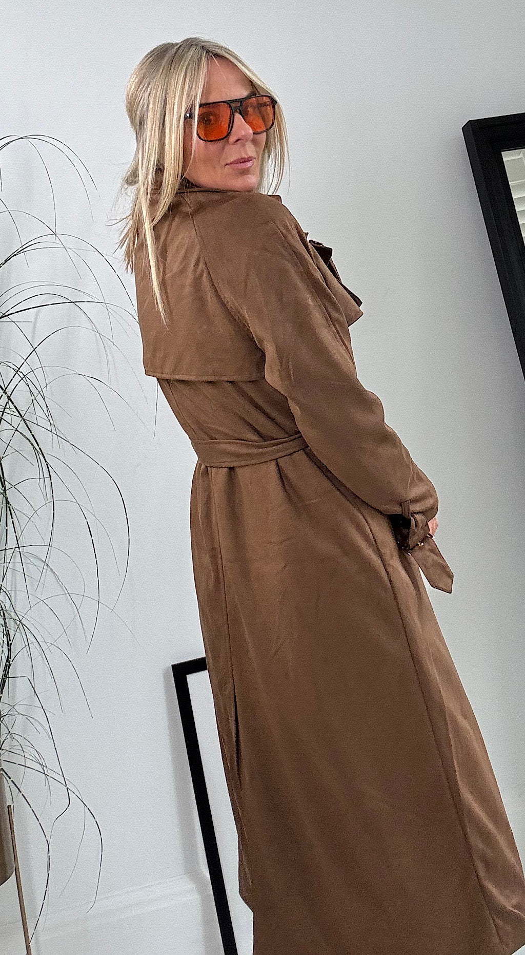 Suede Brown Trench