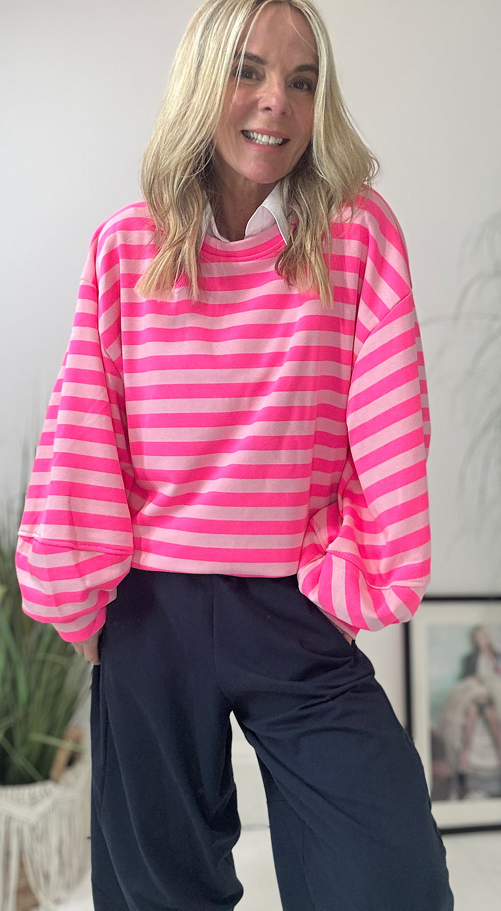 Striped Sweat - pink mix