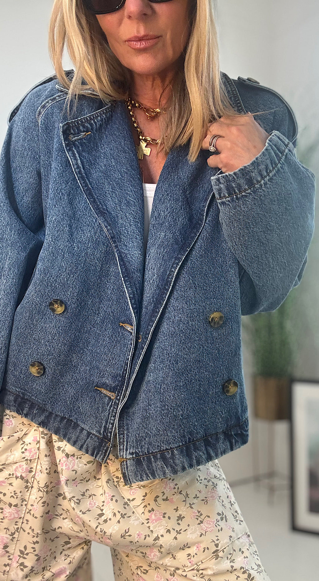Denim Short Trench Coat