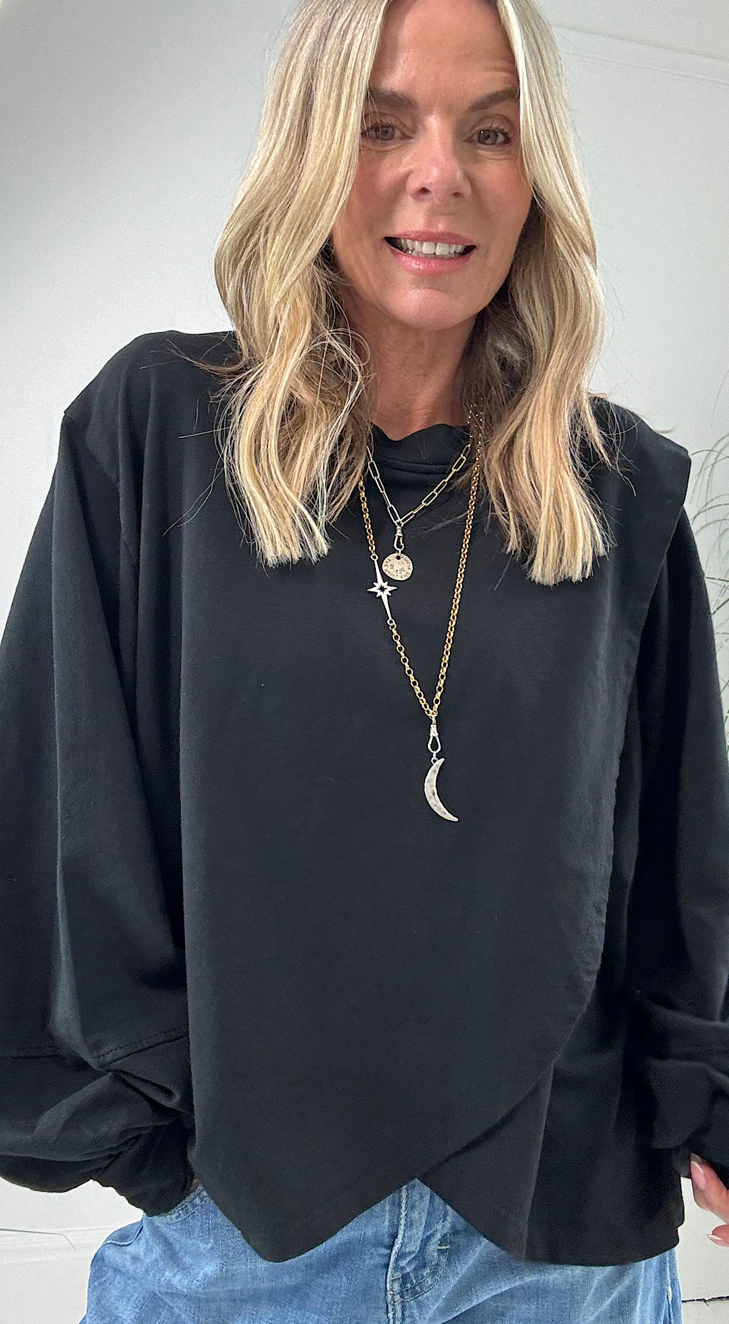 Crossover sweat top black