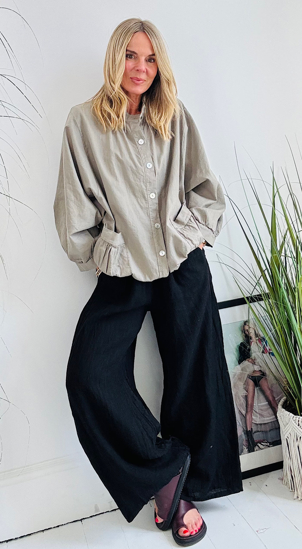 Linen Shacket Mocha