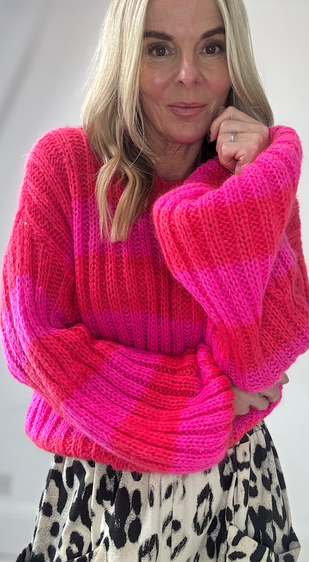 Striped Knit - pink mix