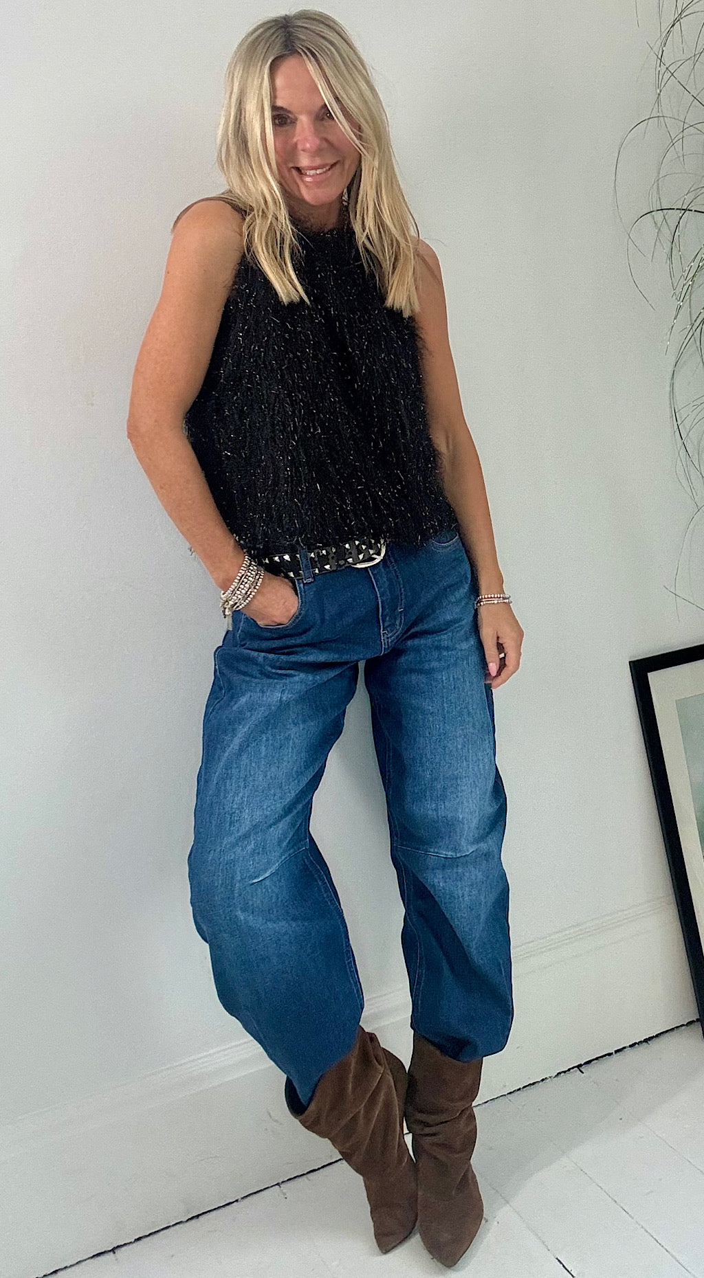 Retro Shimmy Vest - black