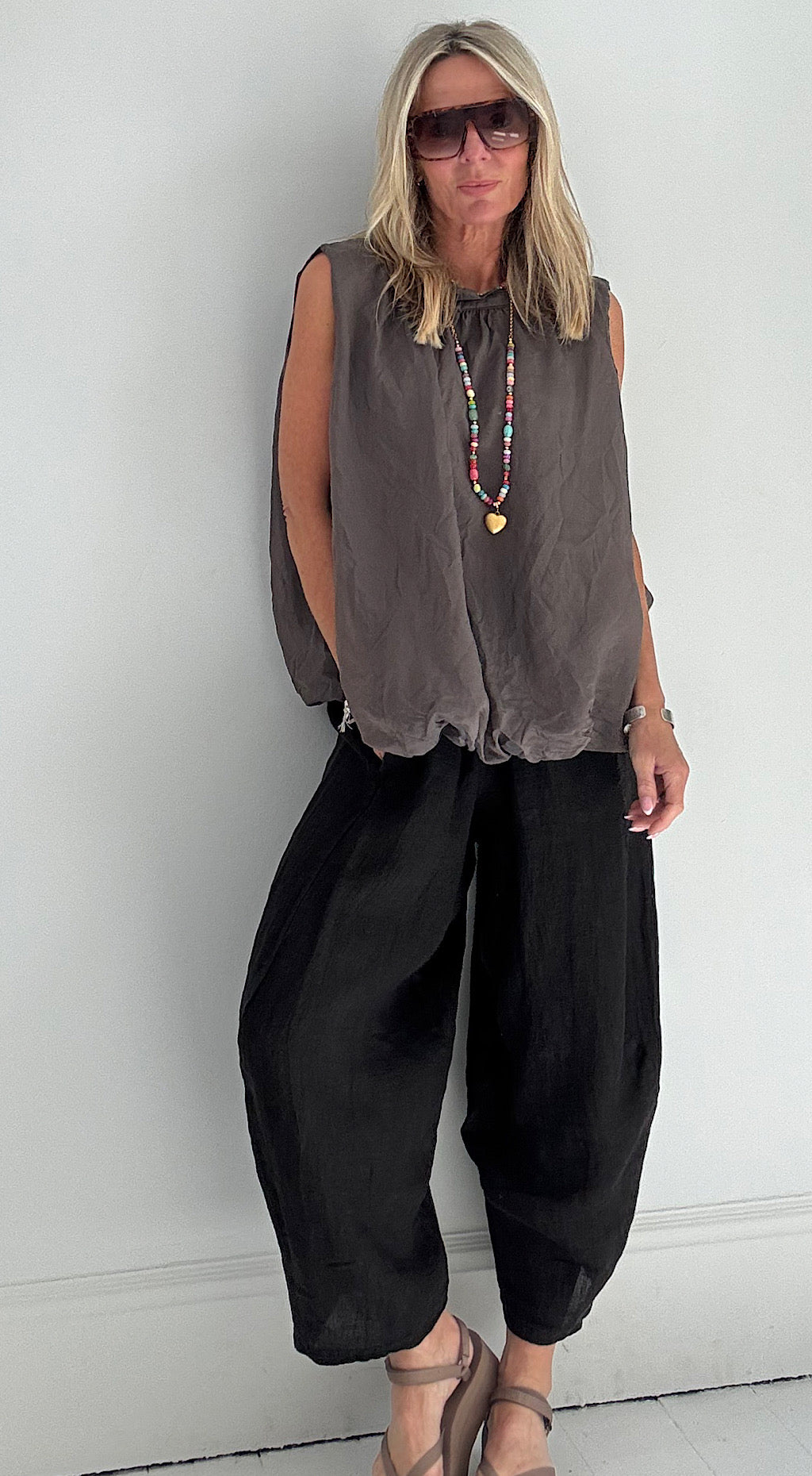 Puff ball top brown