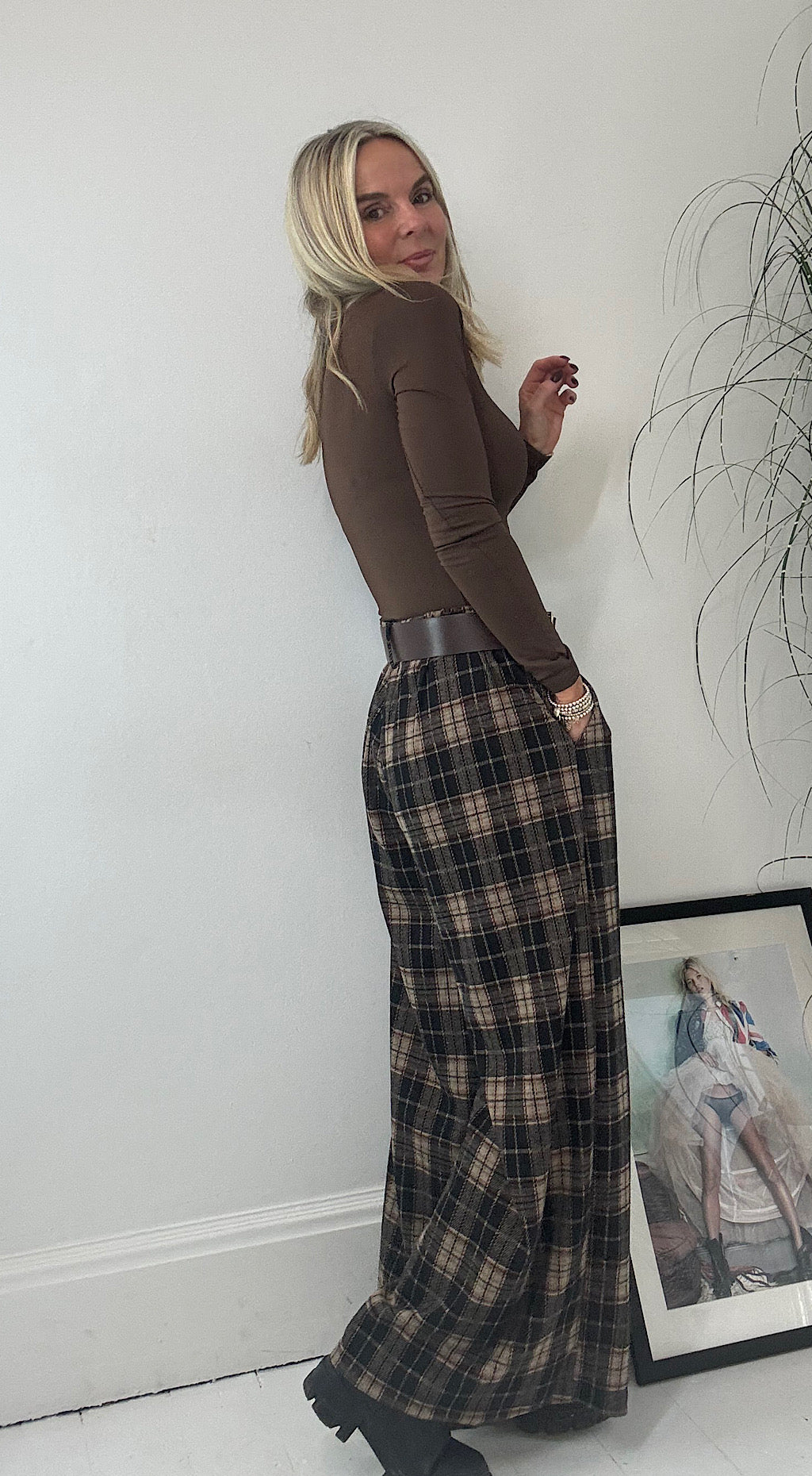 Traitors Peg Pant - brown mix