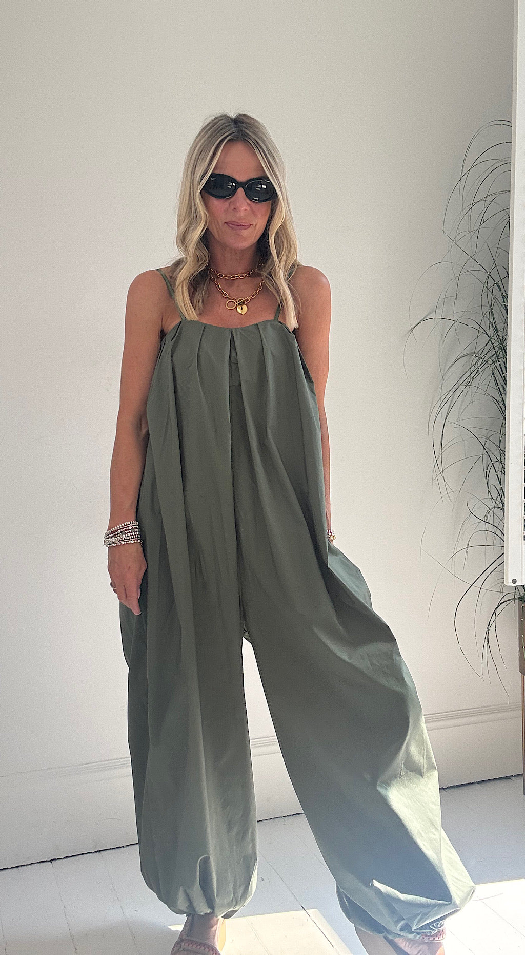 cool one jumpsuit khaki