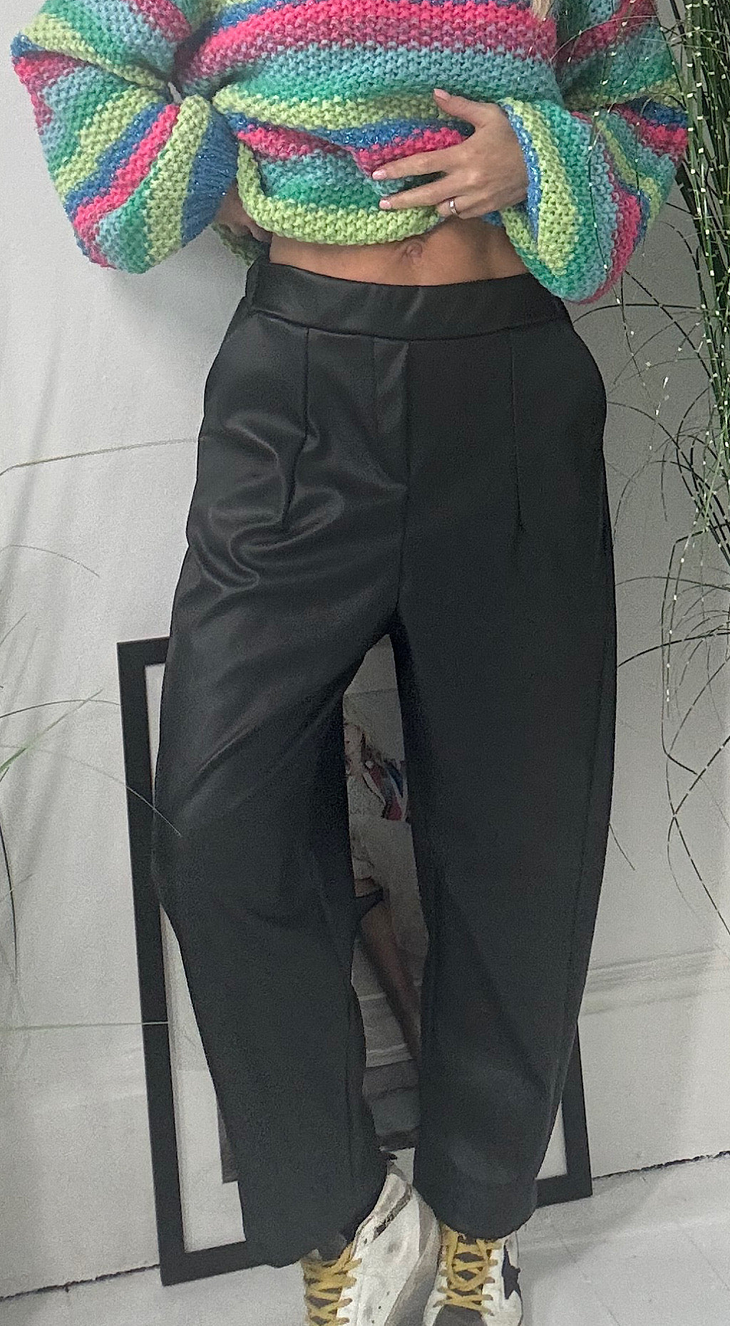 PU barrel trousers