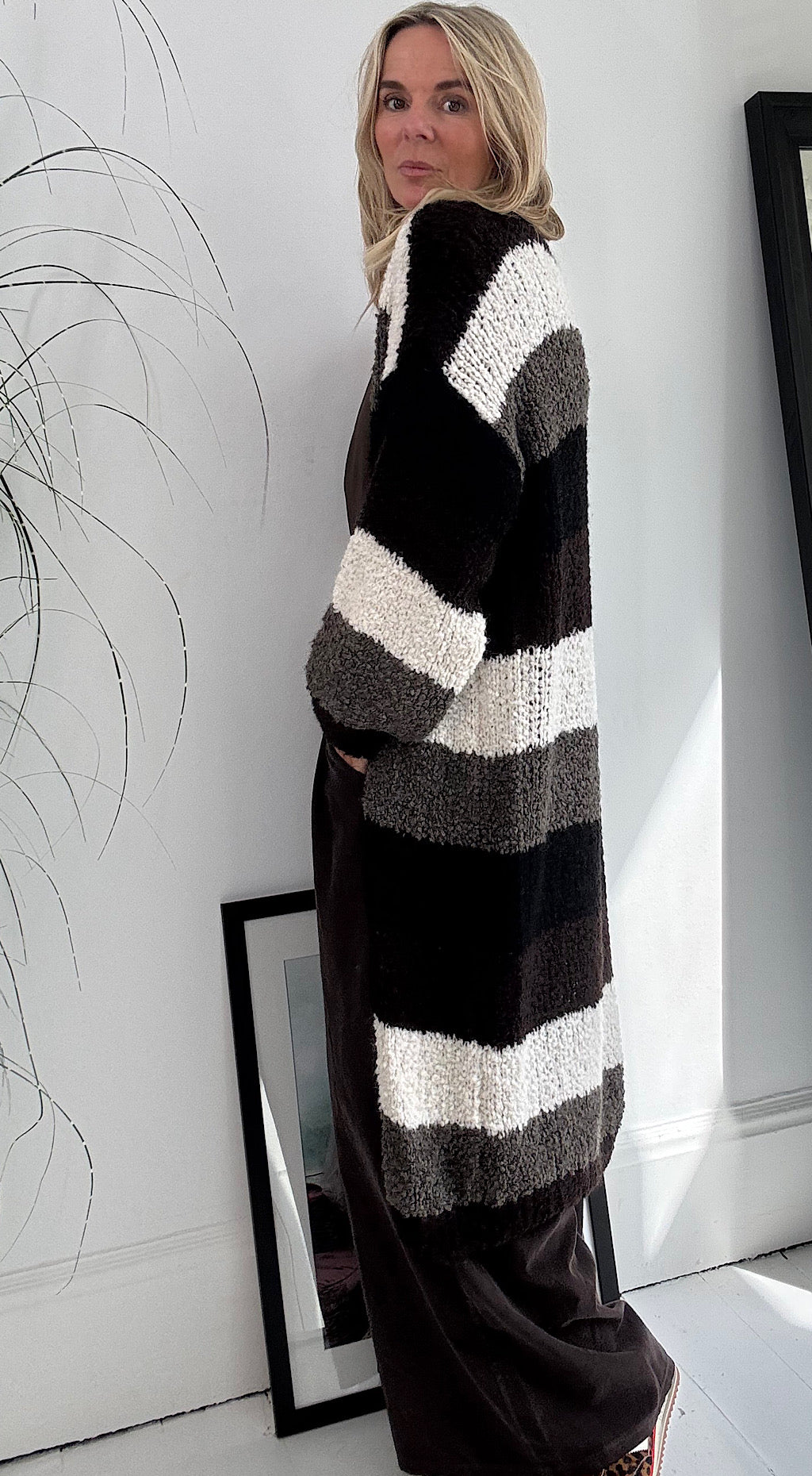 Long stripe cardi