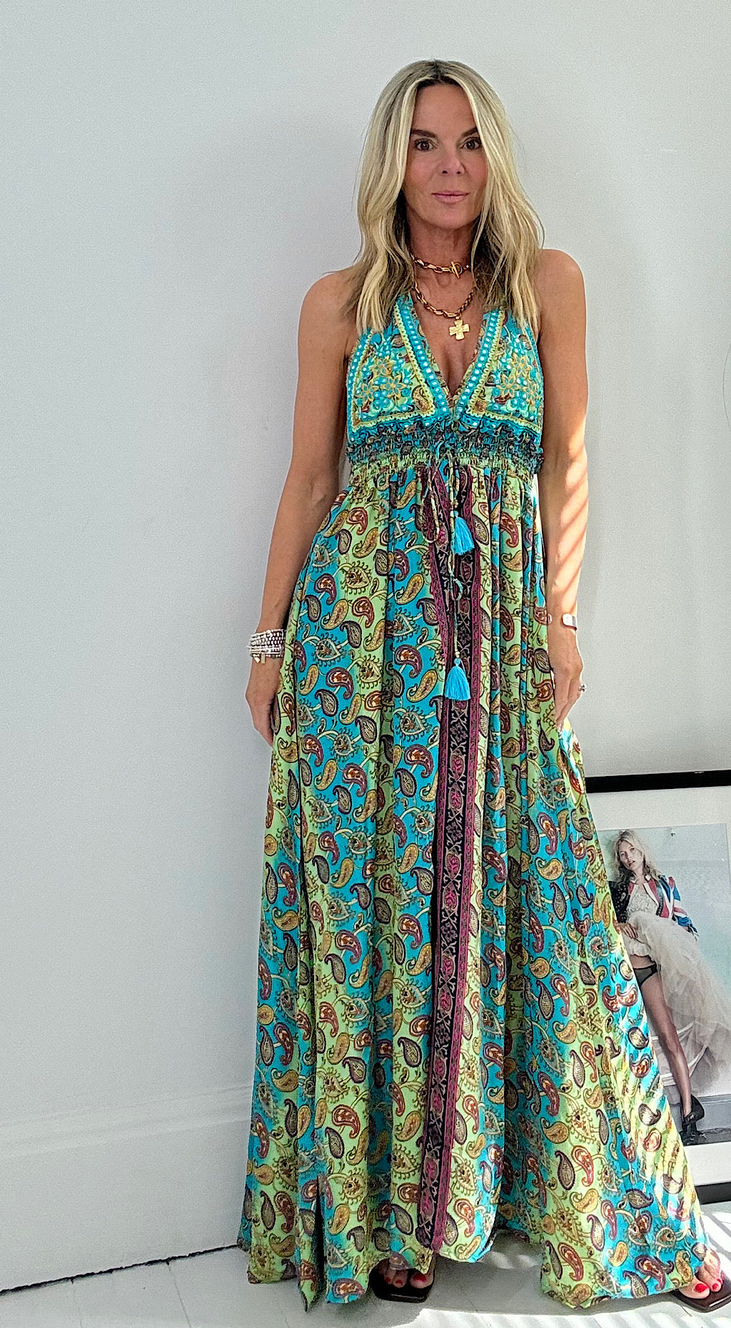 Lena Beach Dress - turquoise mix
