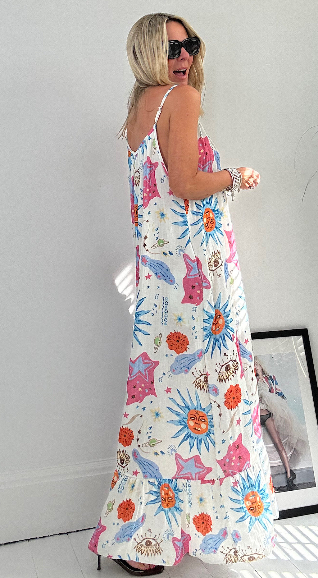 Cosmic Maxi Dress - white