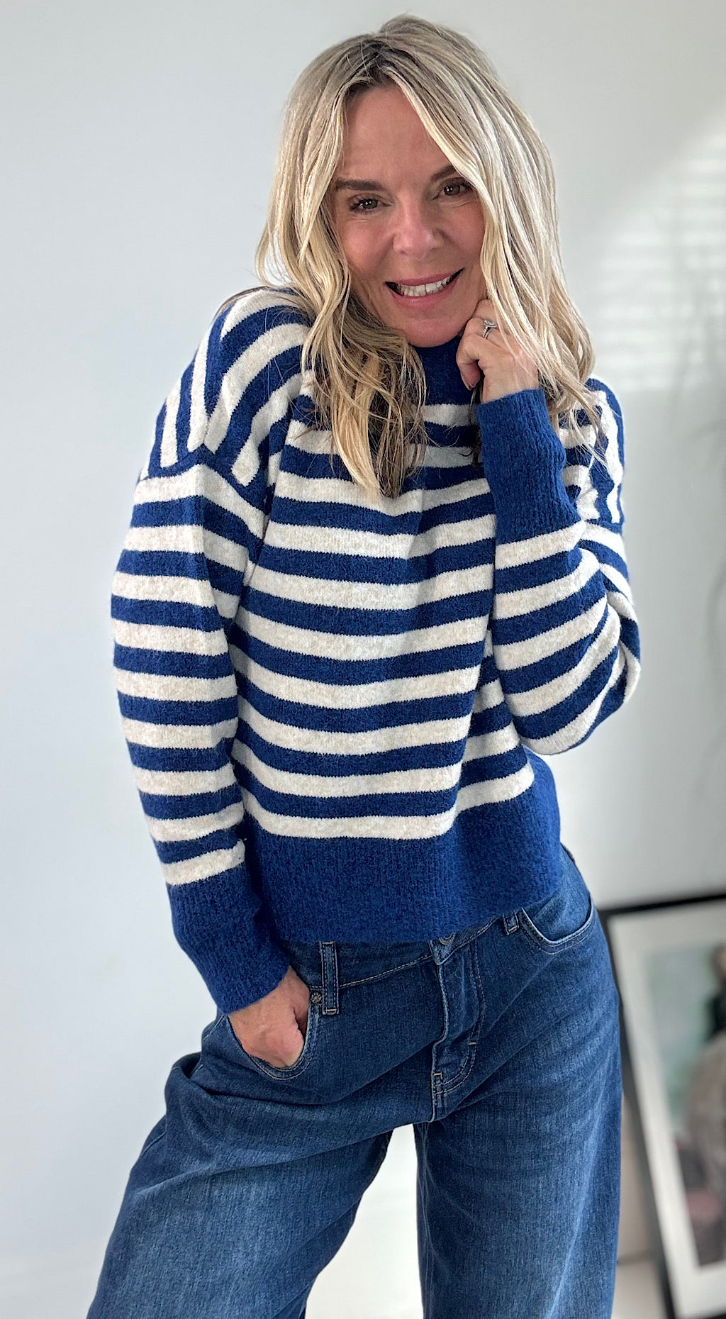 Omea Striped Jumper - Blue