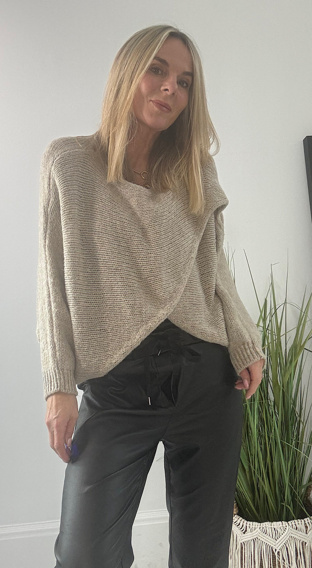 Crossover Knit Stone