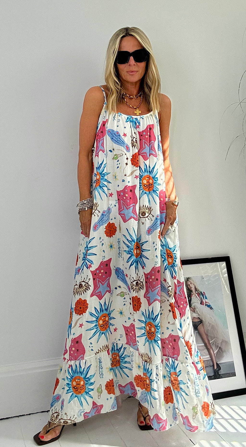 Cosmic Maxi Dress - white