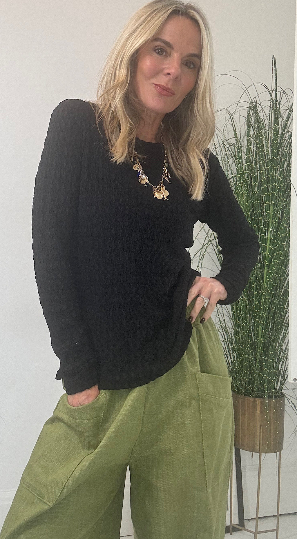 Lace Mesh Top - black