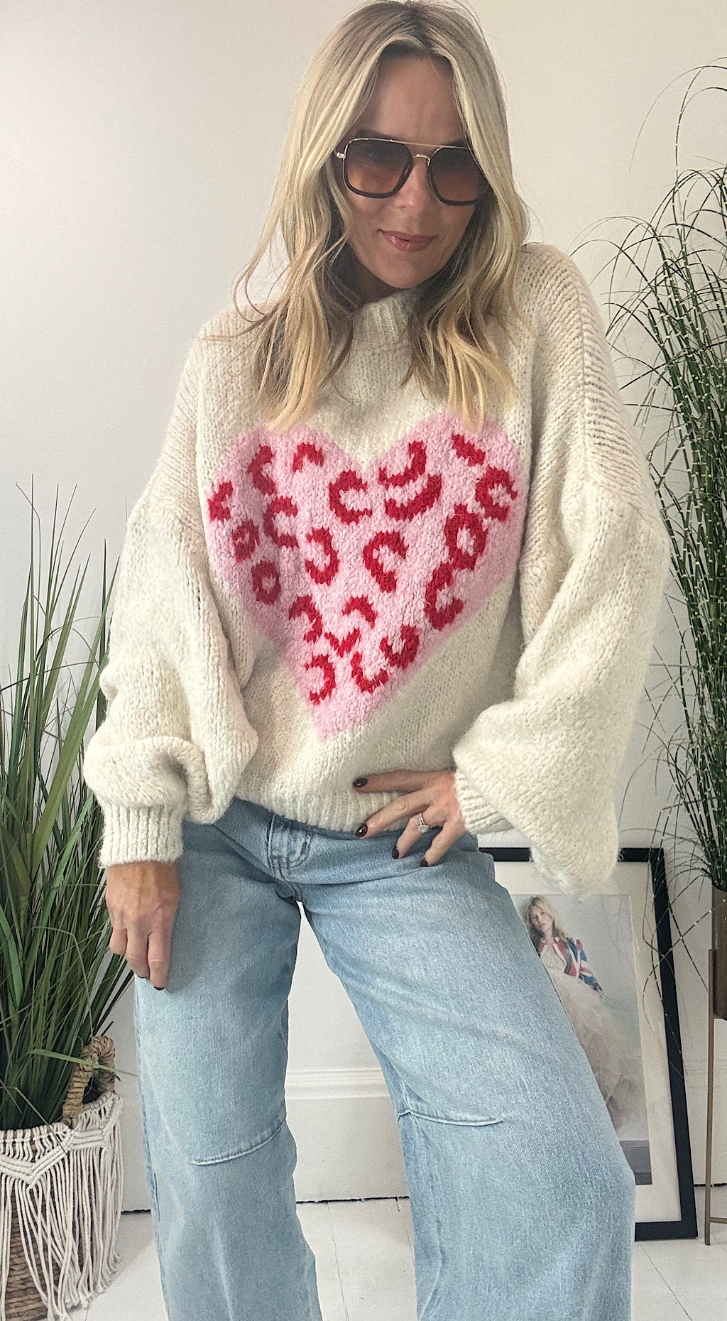 Pink Heart Knit