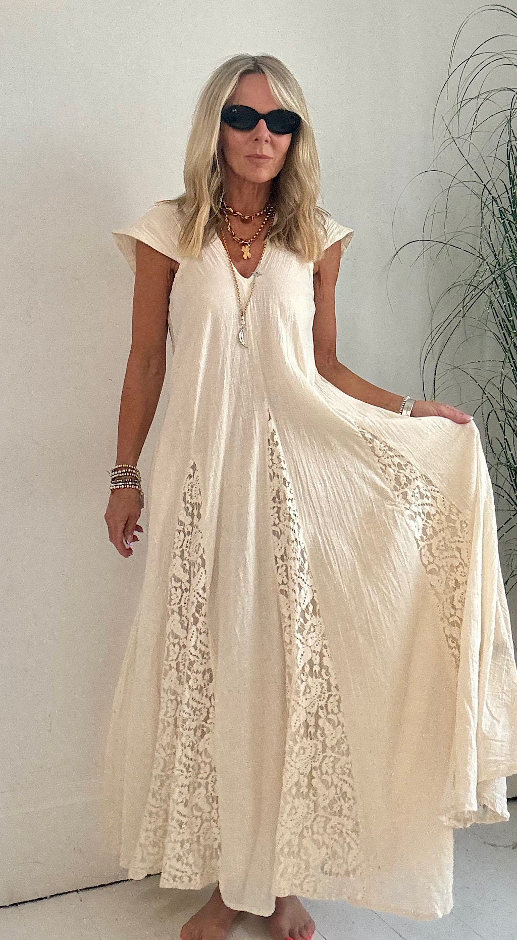Mykonos cream maxi