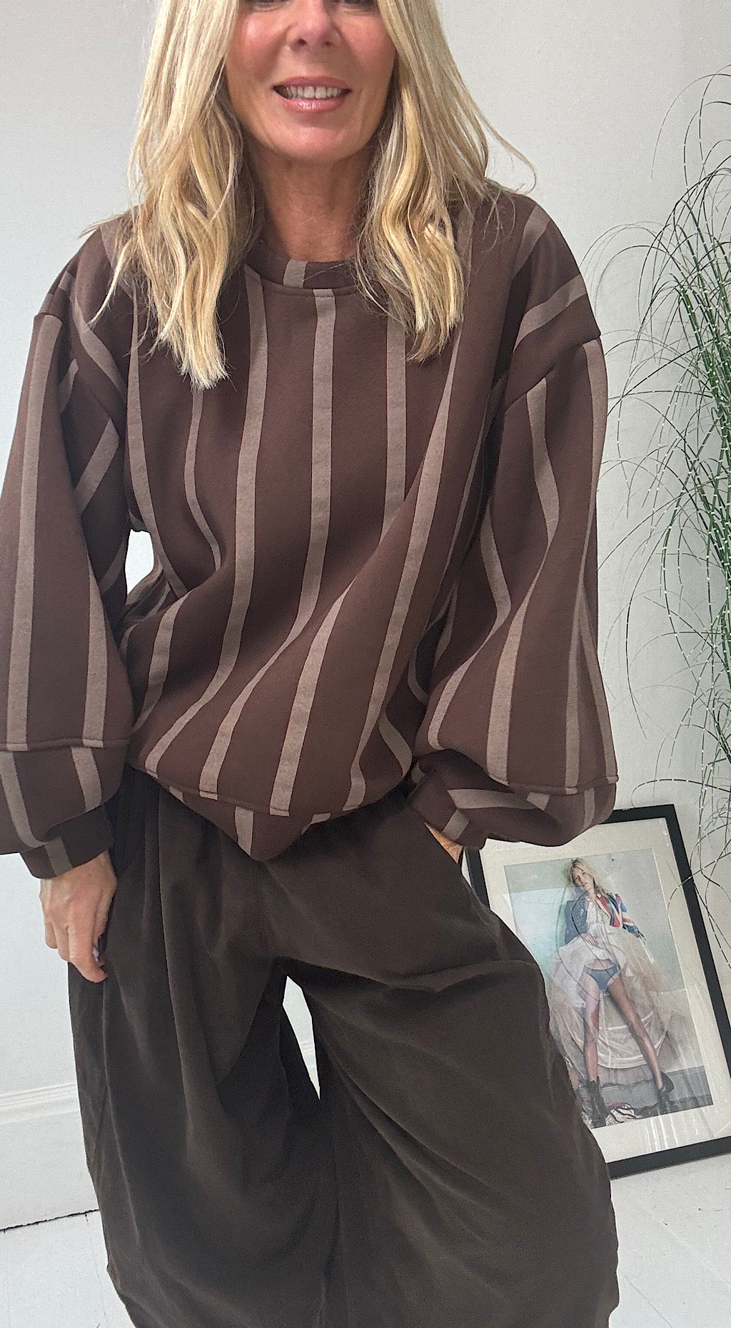 Striped Sweat - Brown