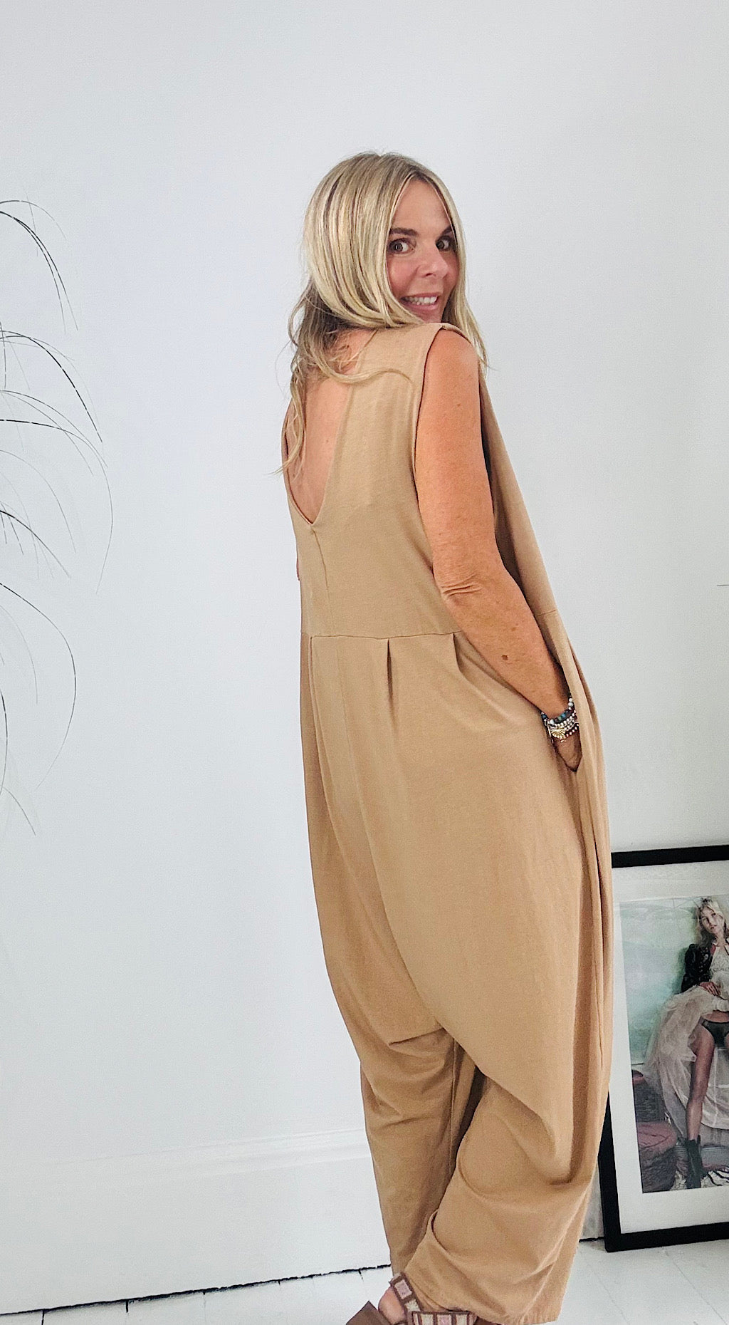 Relaxed jumpsuit sand