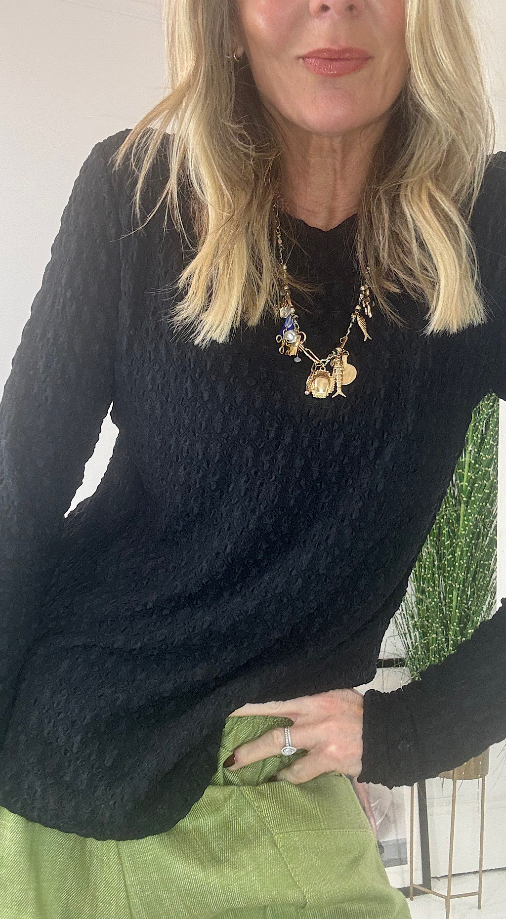 Lace Mesh Top - black