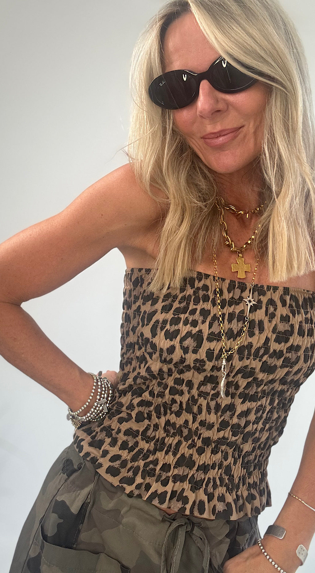 Boob tube leopard