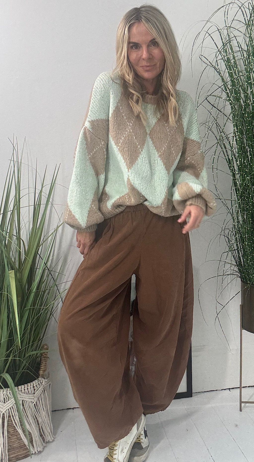 Cord cocoon pant tobacco