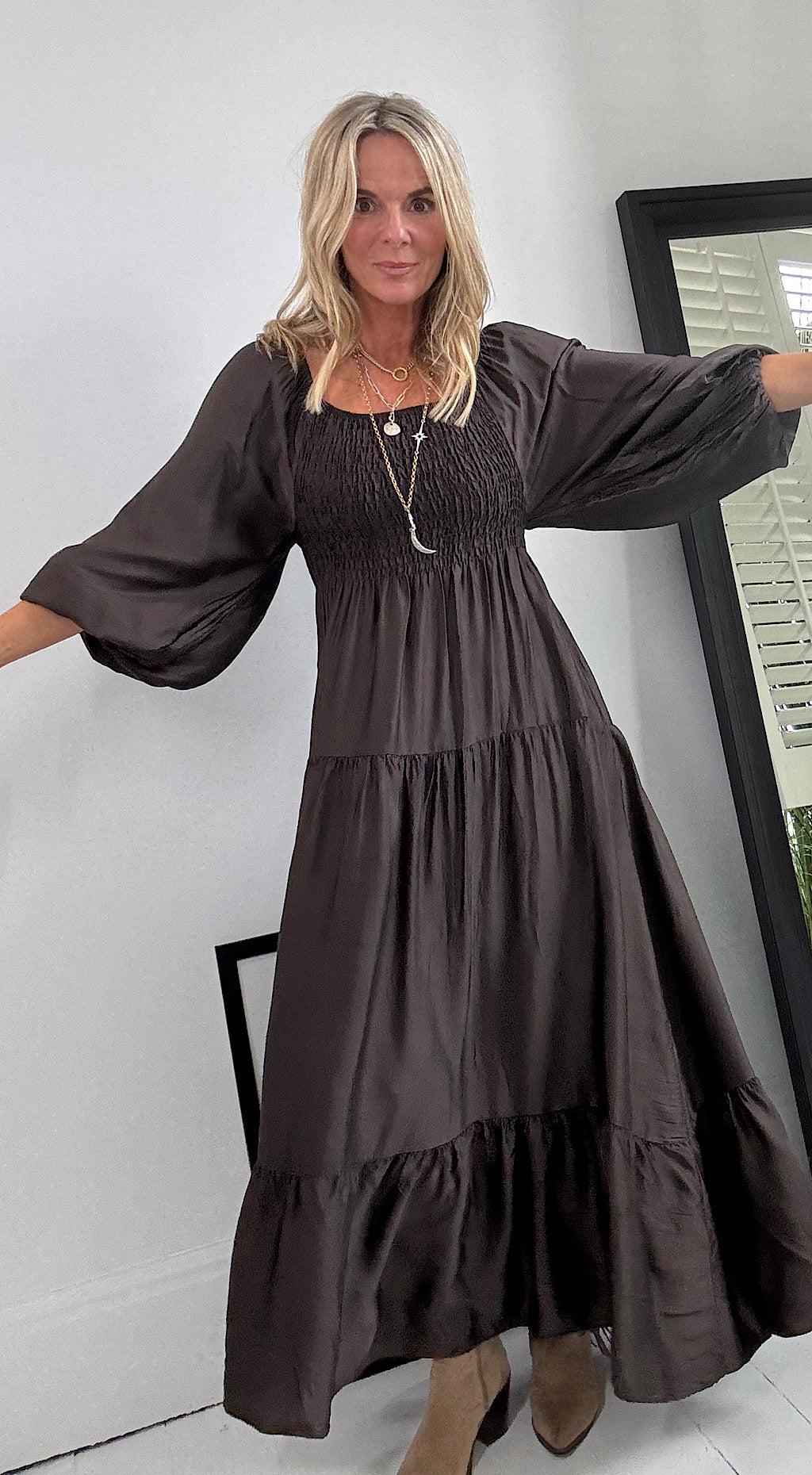Chocolate brown maxi