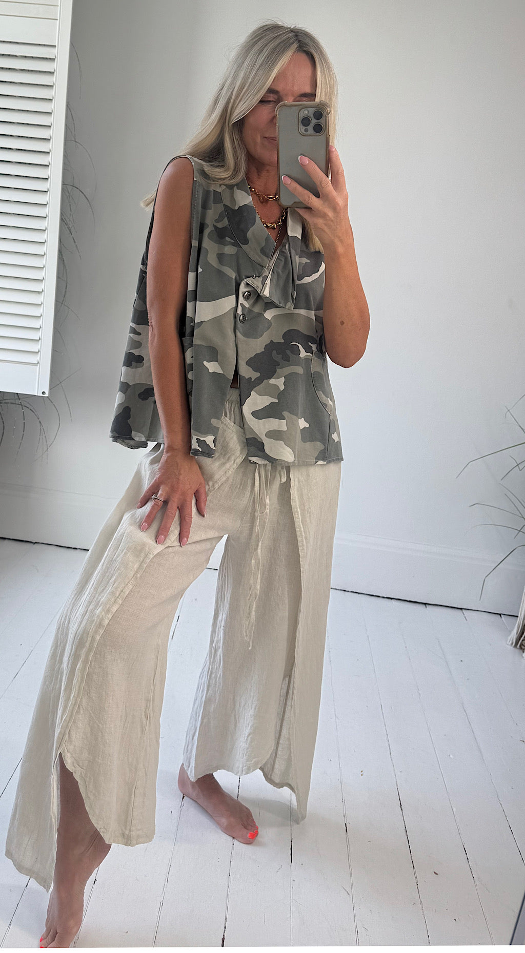 Camo sweat waistcoat