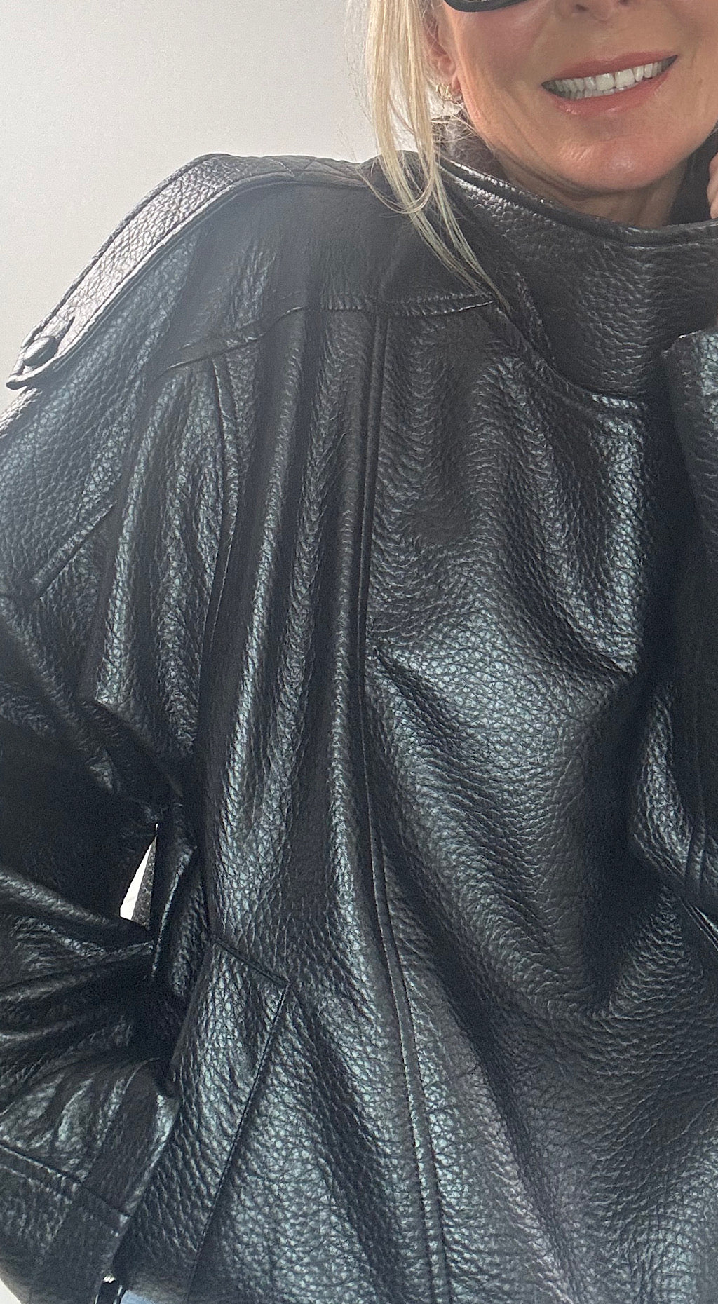 PU Black 80's Jacket