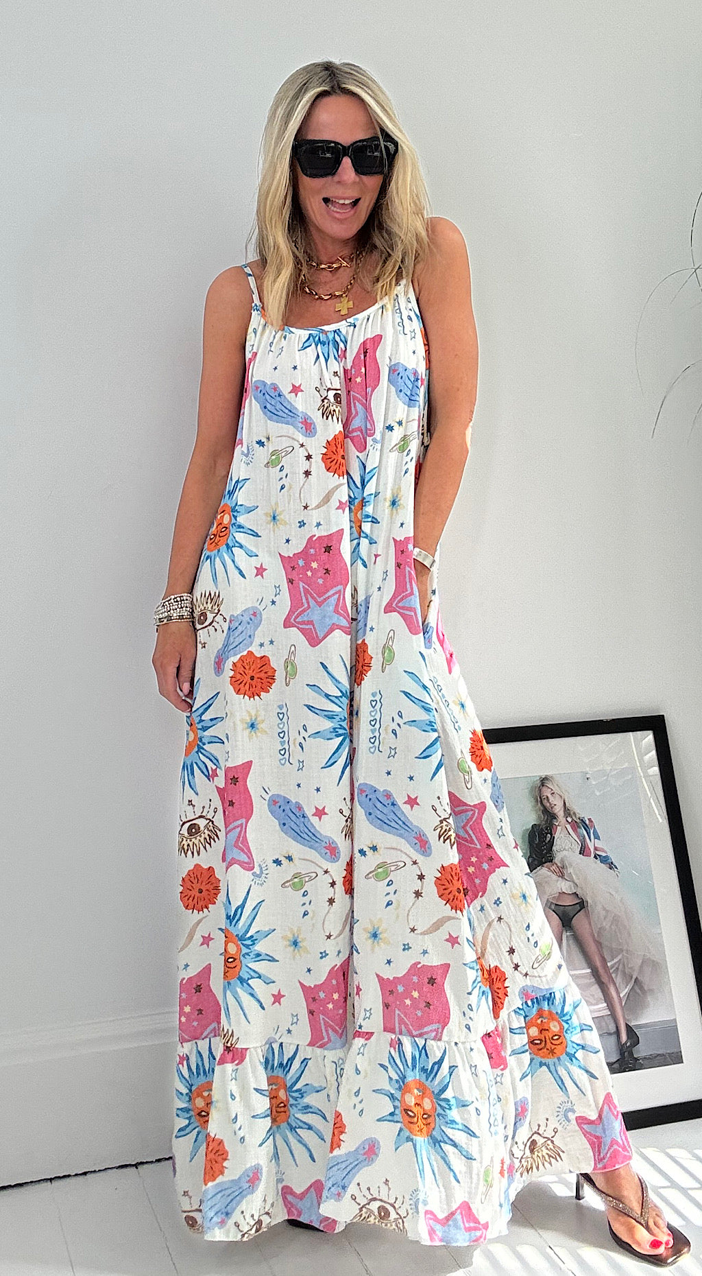 Cosmic Maxi Dress - white