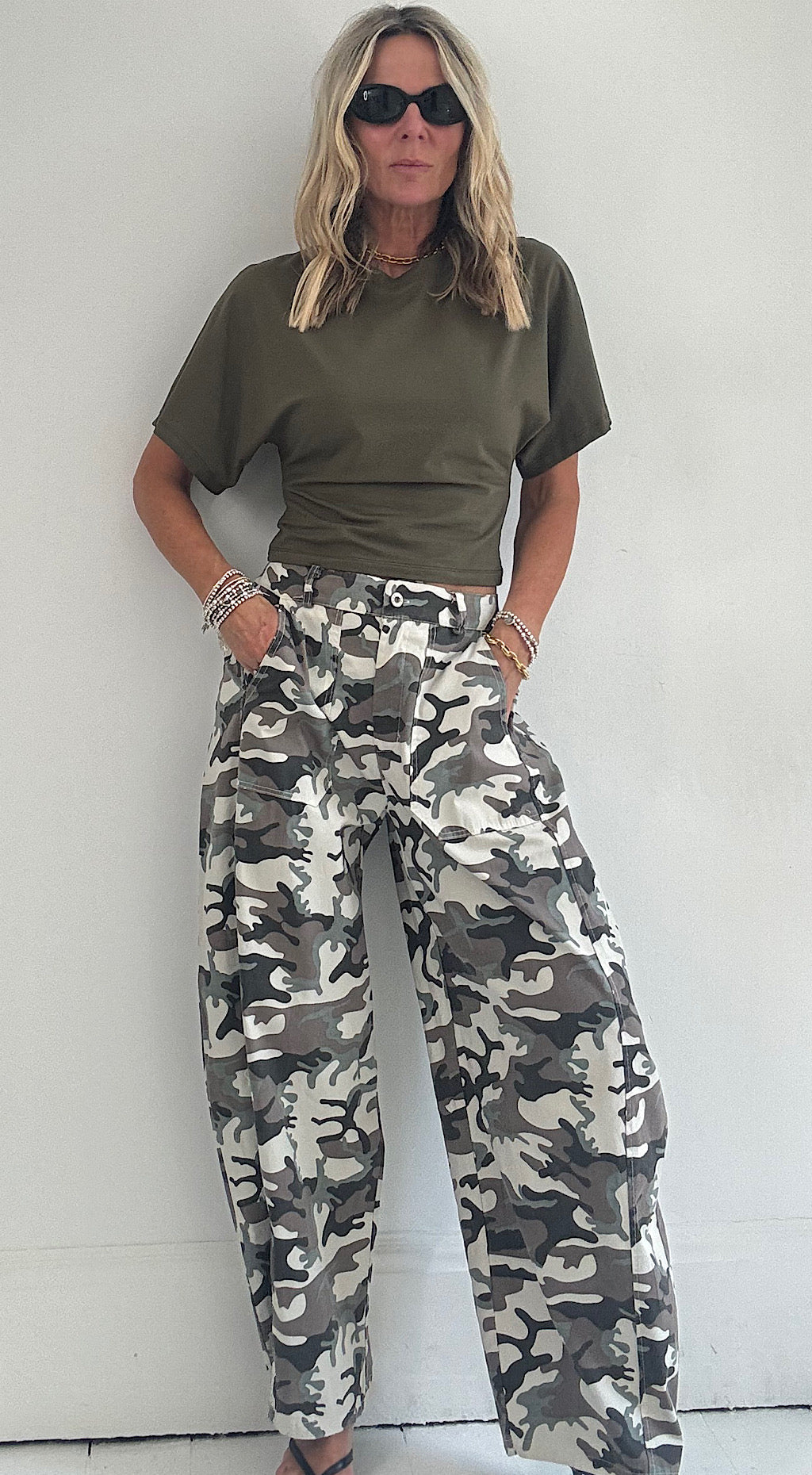 Sinch Waist Tee Khaki