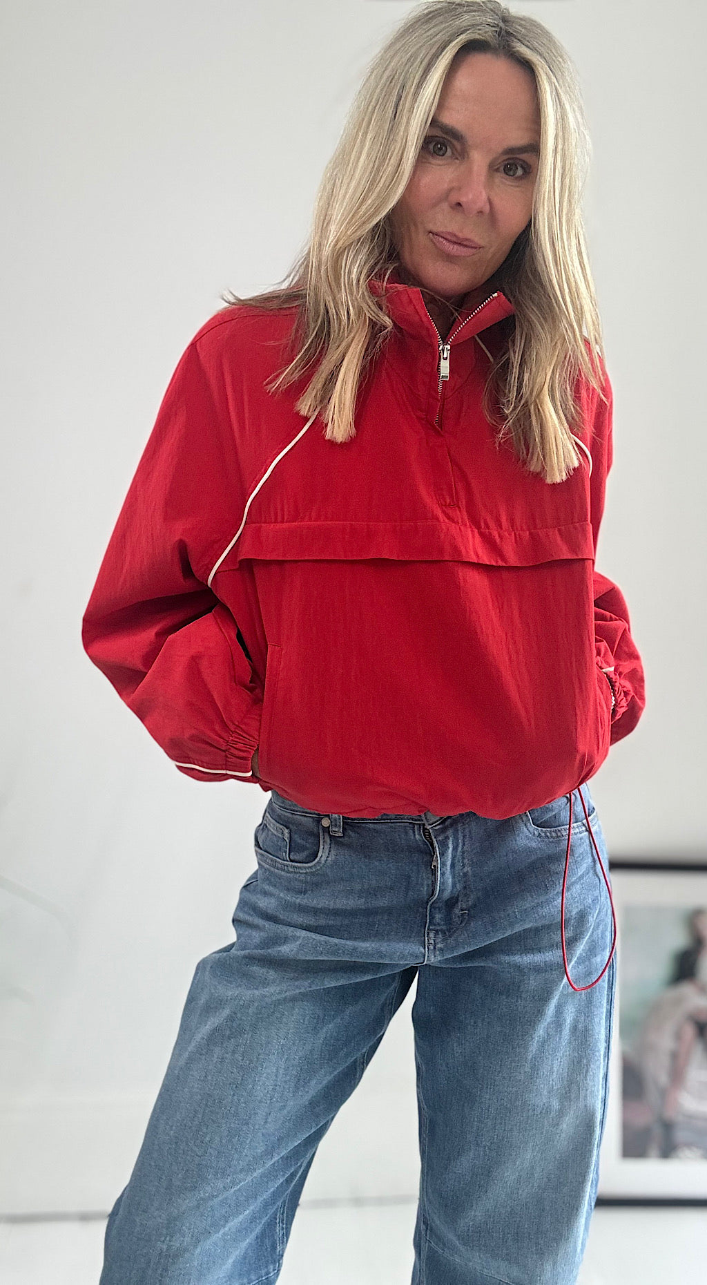 Red 1/2 Zip Jacket