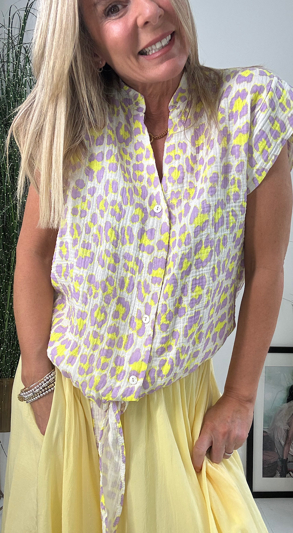 Bright Leopard Tie Shirt