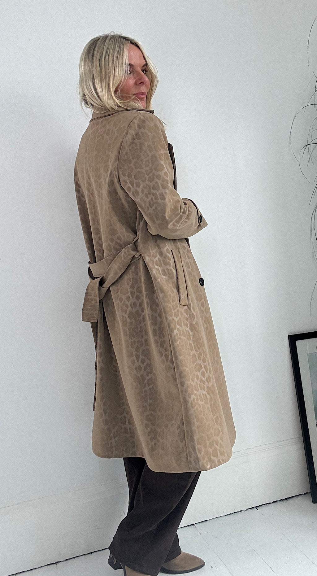Trench Coat - muted leopard