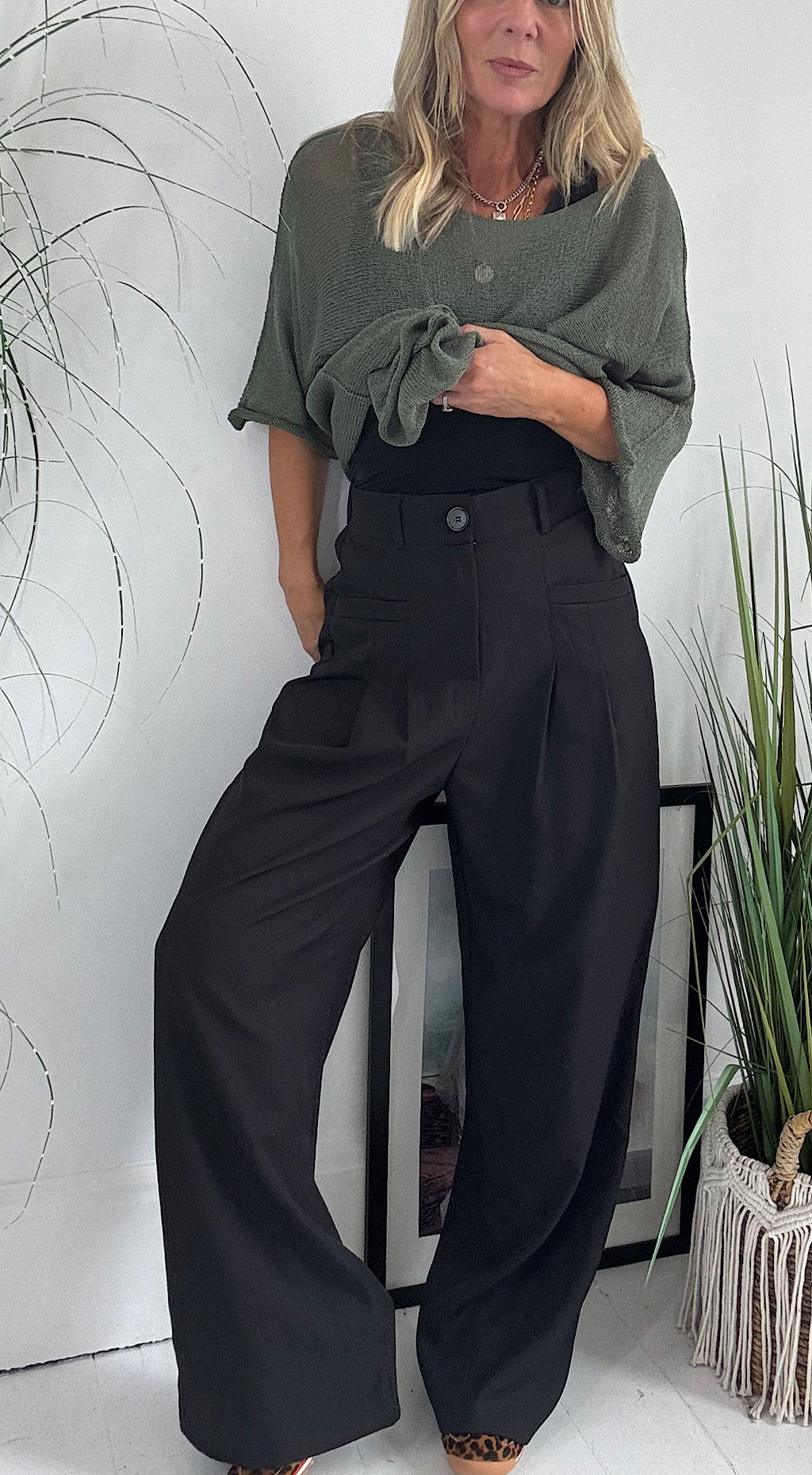 Tailored Oversized Black Pant