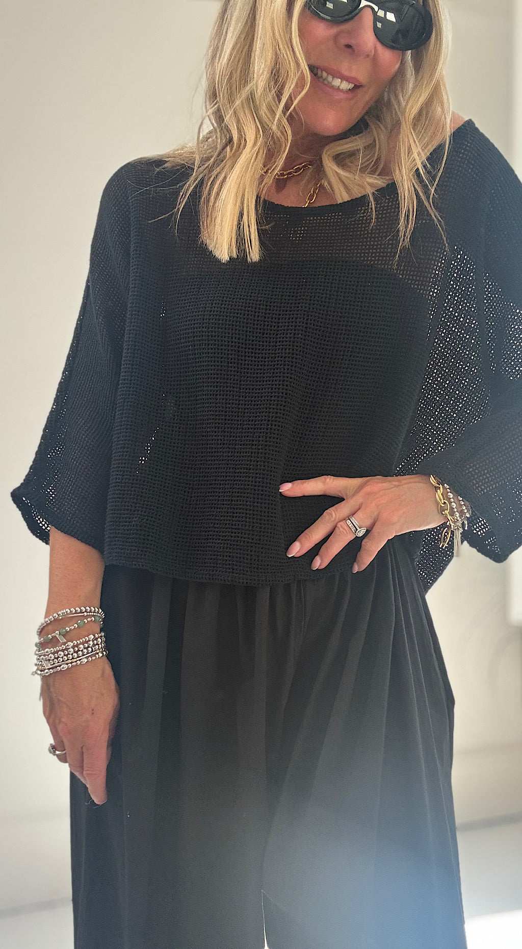 Cotton tea bag knit black