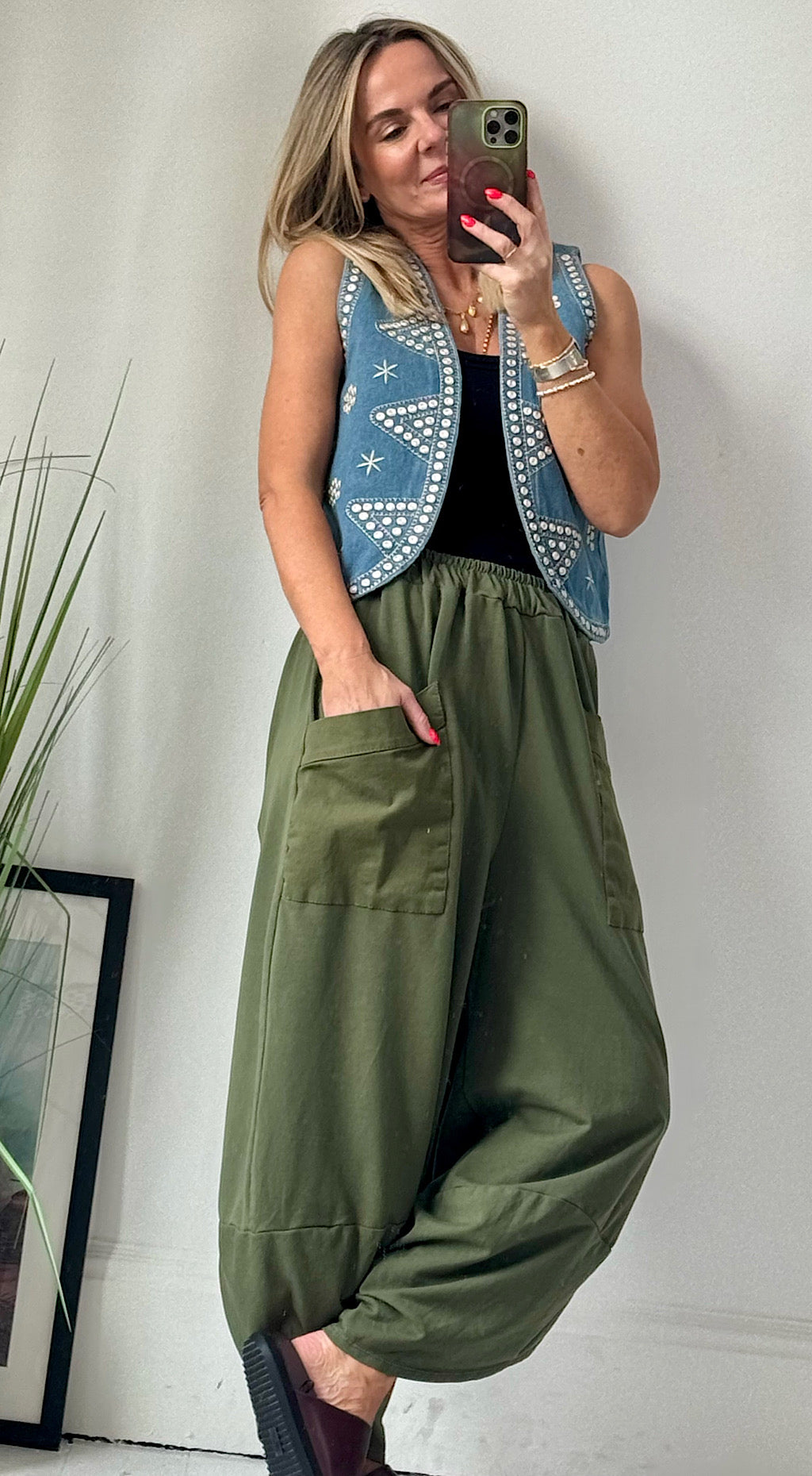 Pocket cocoon pant khaki
